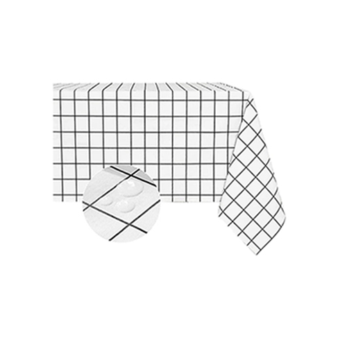مفرش طاولة من الفينيل مستطيل الشكل من قطعتين - 100% مقاوم للماء من بلاستيك PVC، مفرش طاولة قابل للغسل للعشاء/الحفلات/العطلة/الاماكن الداخلية/الخارجية - 54×72 بوصة (ابيض)