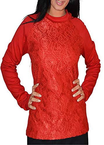 Round Neck Blouse For Women Color Red Size XXL