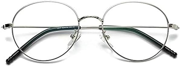 نظارات معدنية رفيعة للغاية باطار دائري عصري للرجال والنساء (عدسات شفافة), شفاف