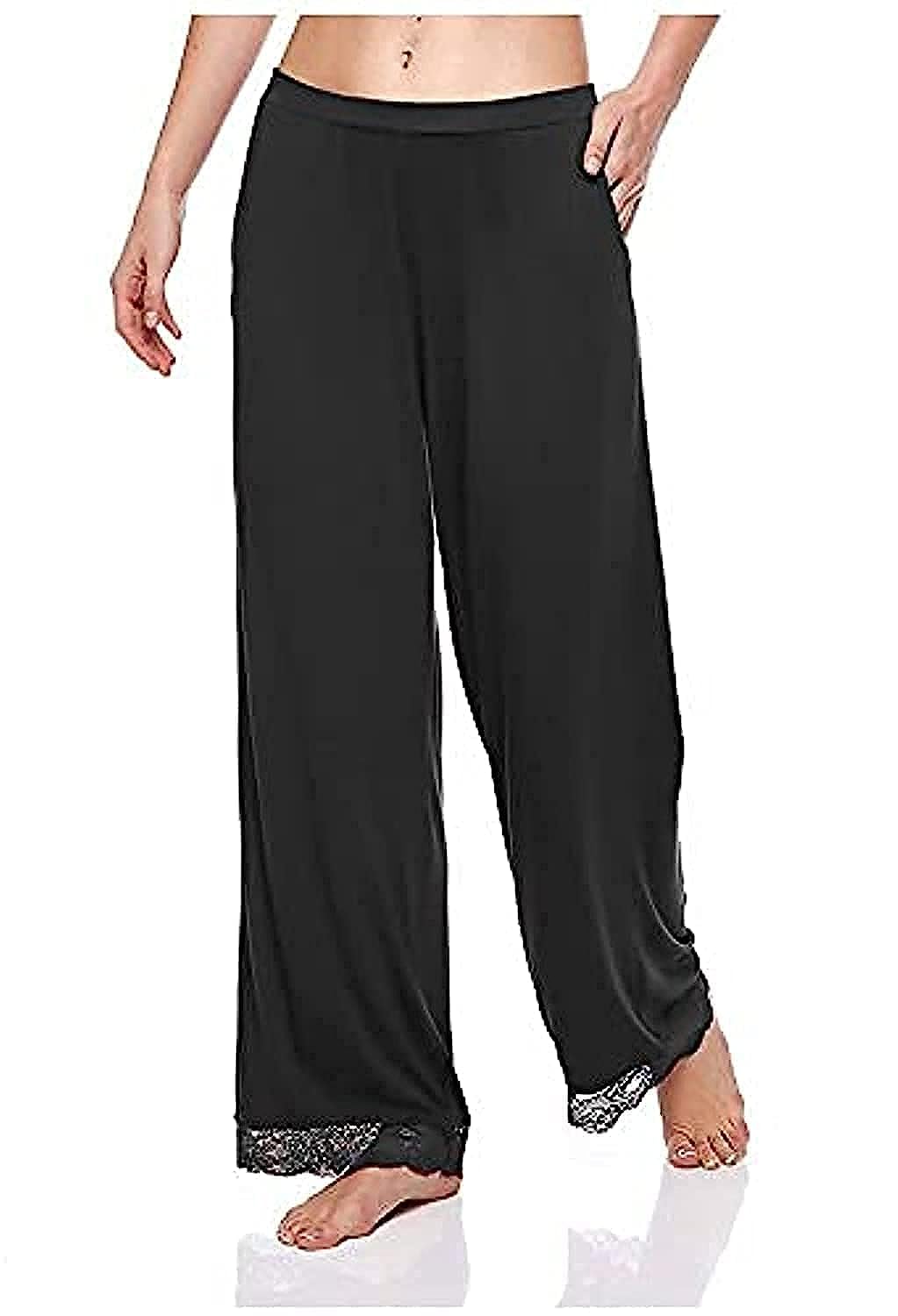 Wide fit pants - black color - one size for women Color Black Size One Size